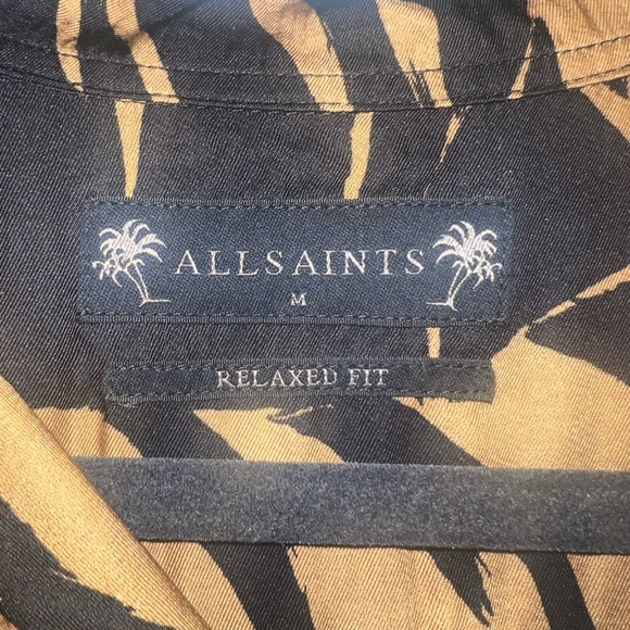AllSaints Relaxed Fit Short Sleeve Button-Up Camp Shirt | Mens Size Medium - Picture 3 of 4